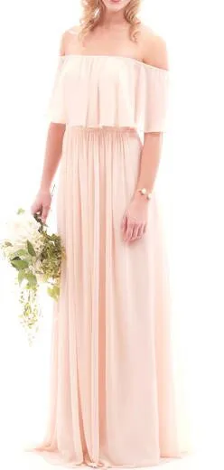 Off Shoulder Chiffon Cheap Popular New Simple Bridesmaid Dress WG231