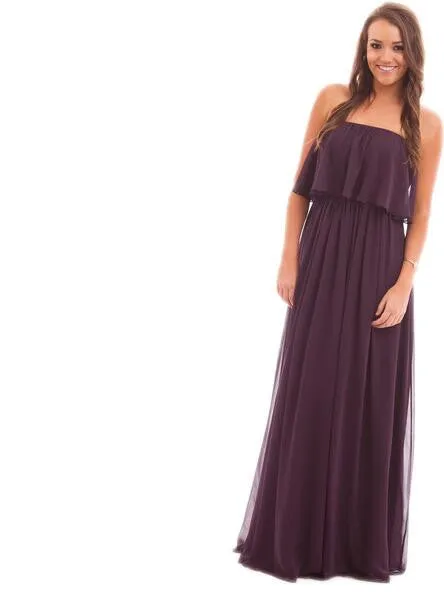 Off Shoulder Chiffon Cheap Popular New Simple Bridesmaid Dress WG231
