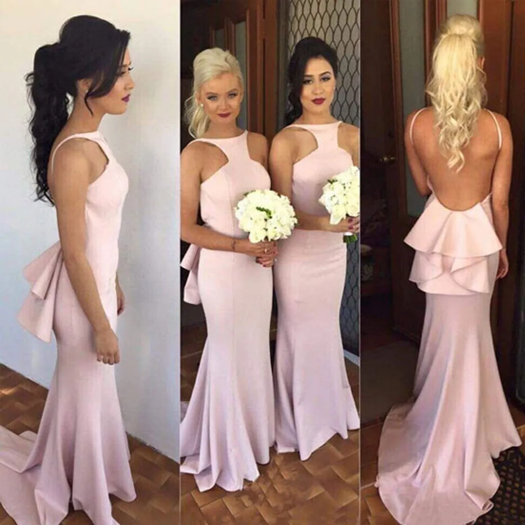On Sale Popular Charming Open Back Sexy Mermaid Long Bridesmaid Dresses for Wedding, WGY0109