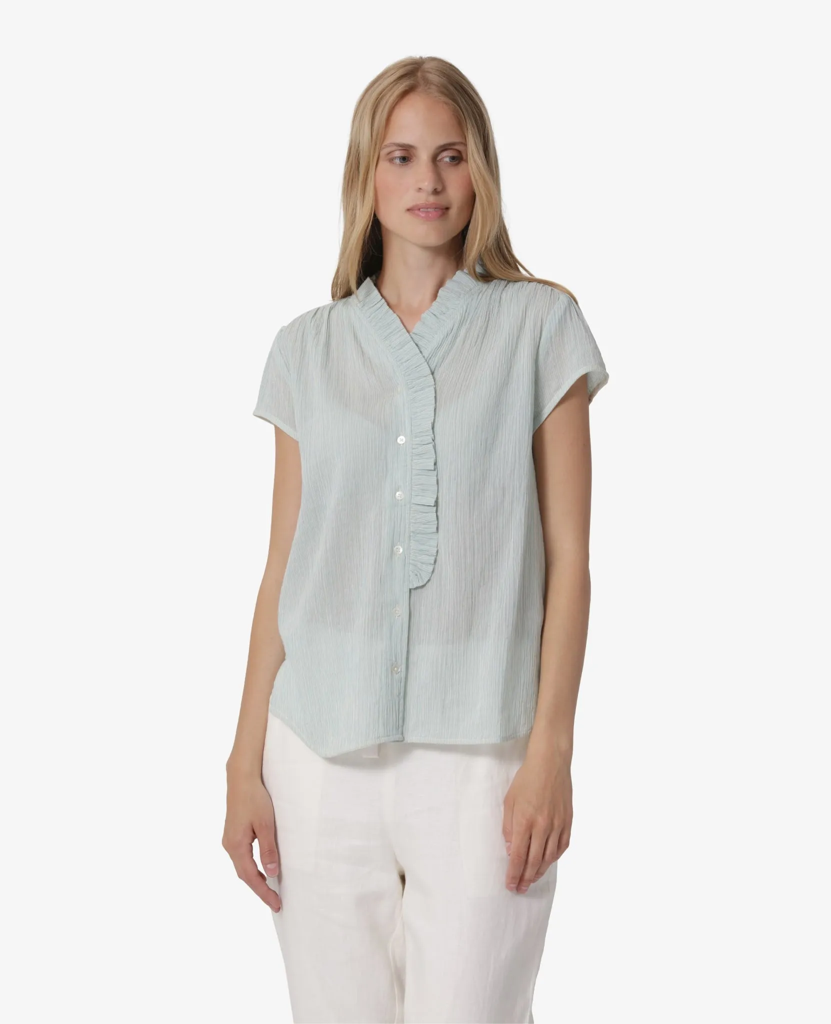 ORGANIC COTTON CREASED SHEER SHIRT