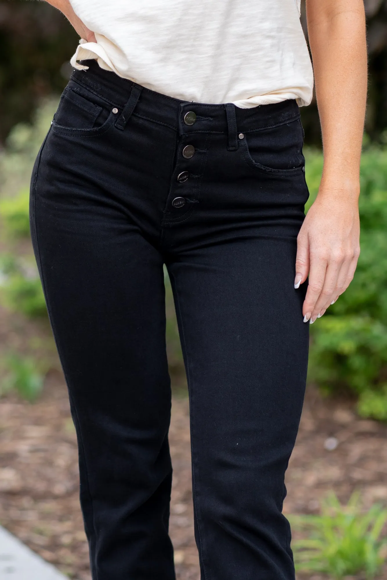 Plus Size Freya Mid Rise Button Fly Straight Fit