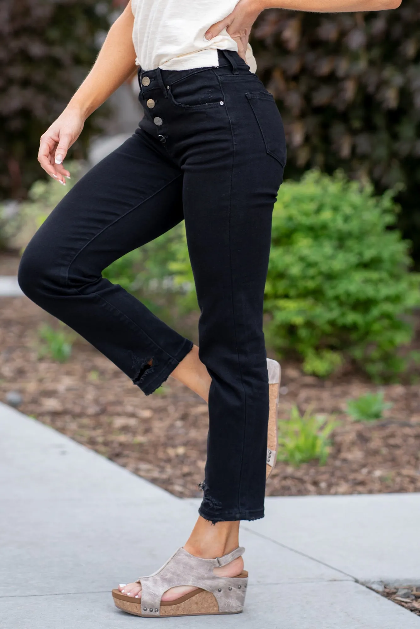 Plus Size Freya Mid Rise Button Fly Straight Fit