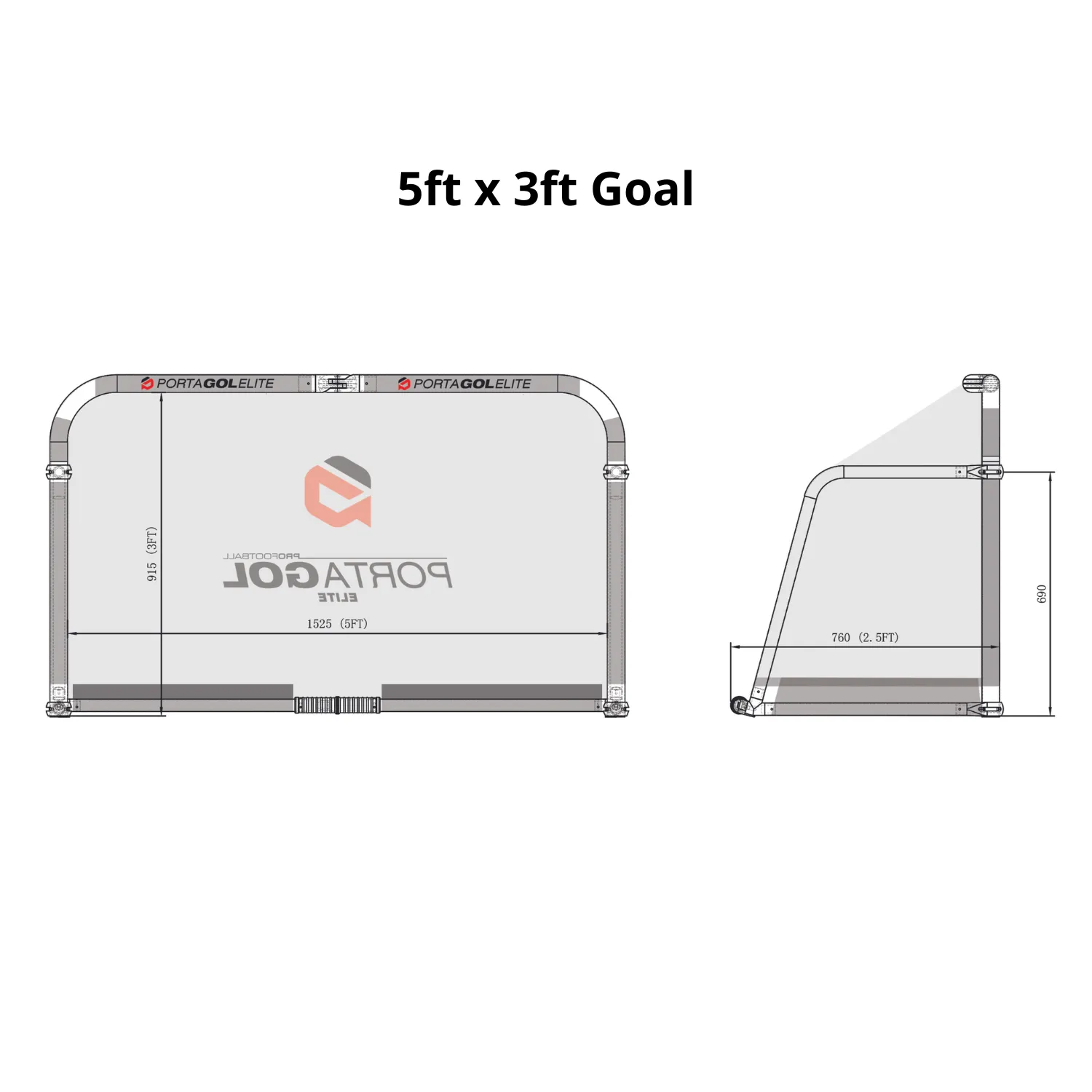 PORTAGOL Elite Folding Aluminium Goal - Sets up in Seconds