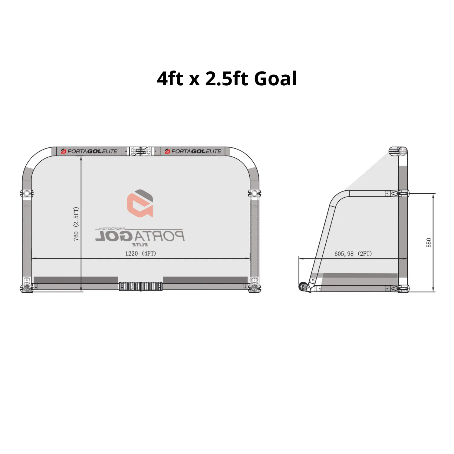 PORTAGOL Elite Folding Aluminium Goal - Sets up in Seconds