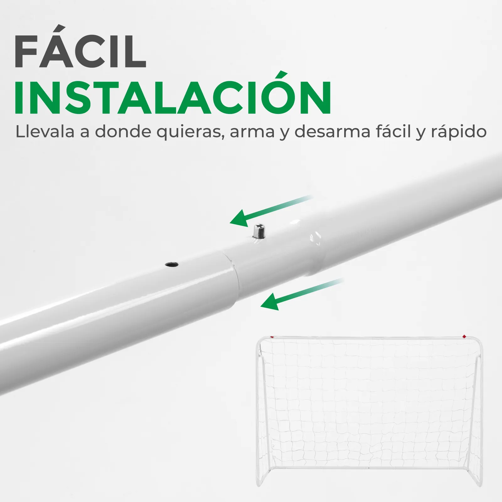 Porteria De Futbol Altera Metalica Armable Con Red Soccer