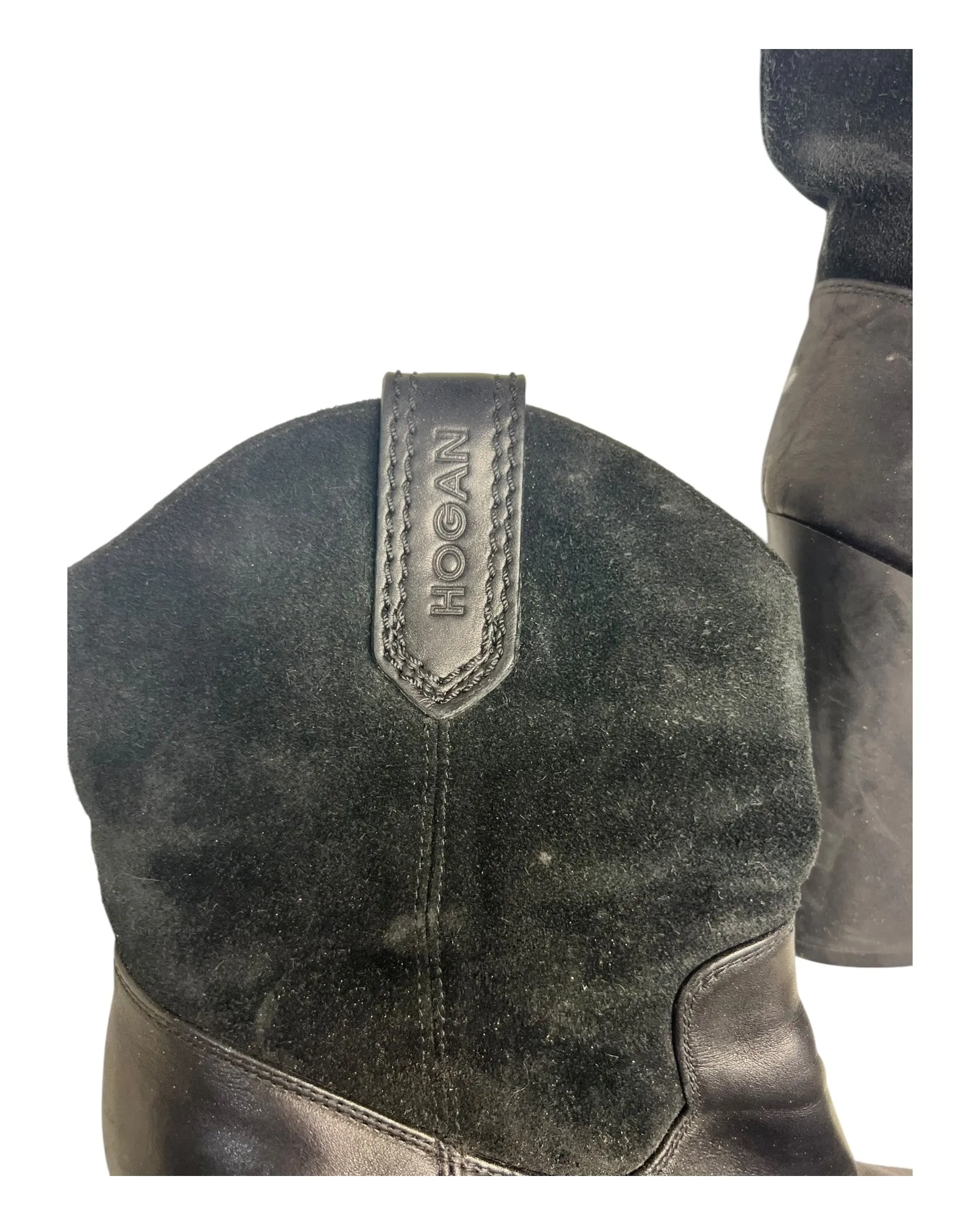 Pre-owned Hogan Platform Ankle Boots in Black