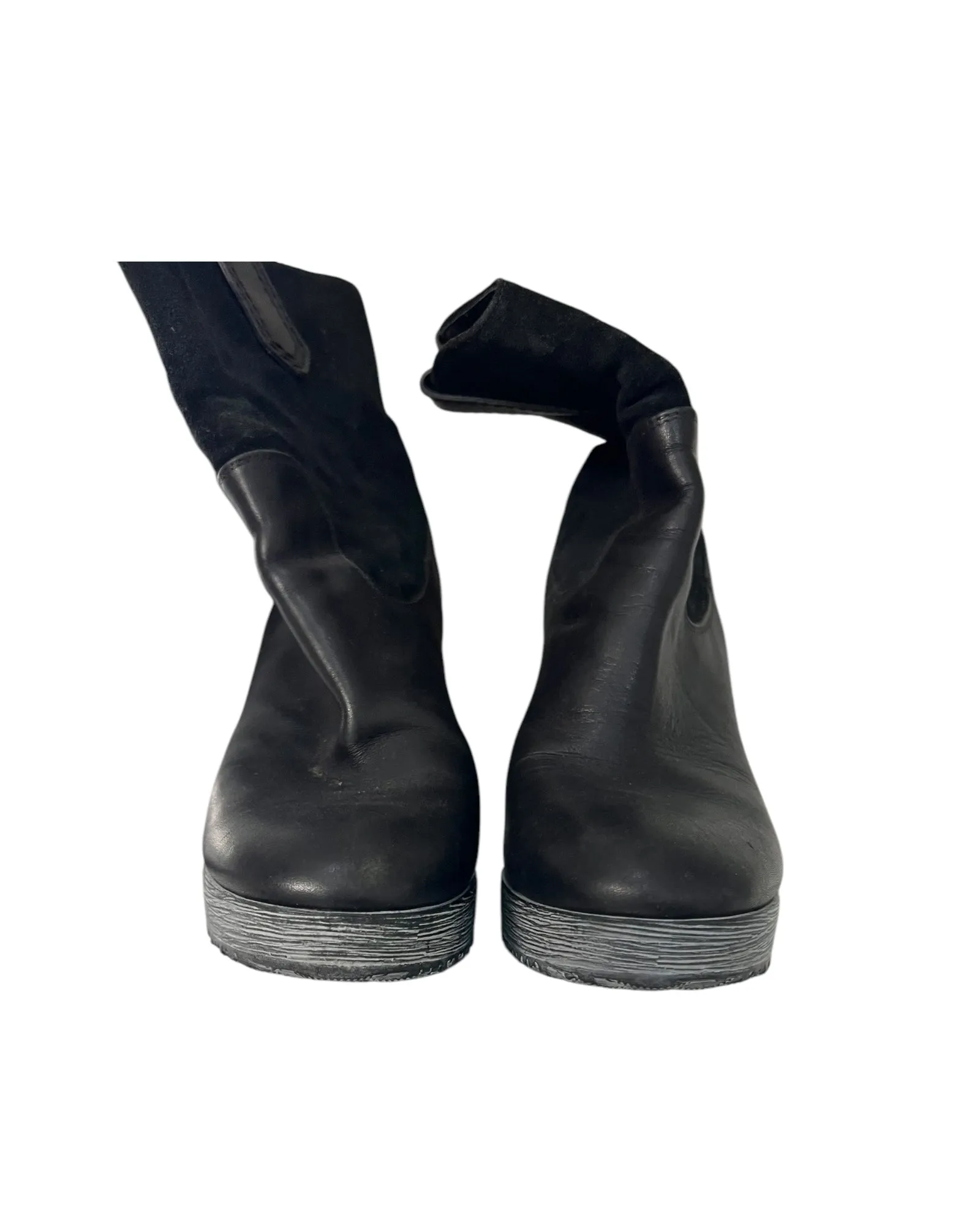 Pre-owned Hogan Platform Ankle Boots in Black