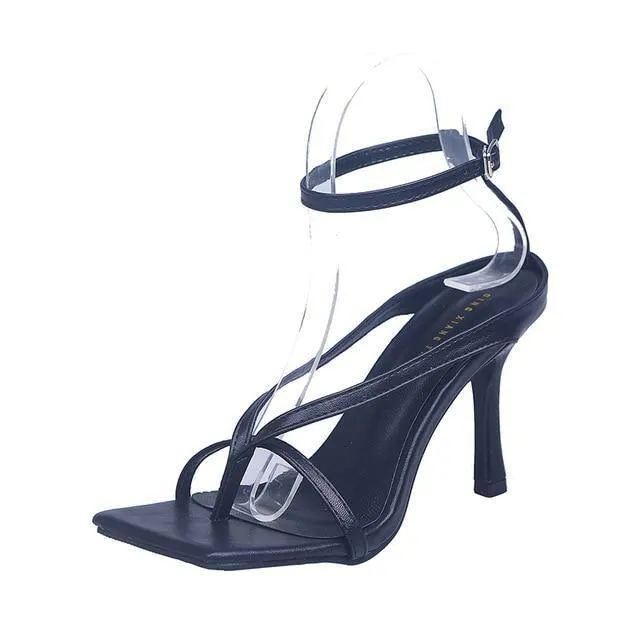 Pumps Summer Stiletto Ankle Strap Shoes Rome Sandals Sexy Open Toe Party Sandals High Heel Ladies Shoes