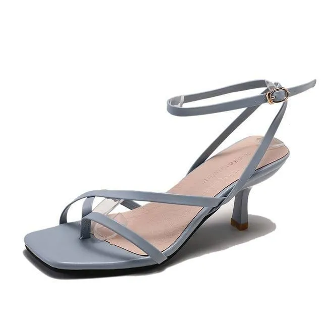 Pumps Summer Stiletto Ankle Strap Shoes Rome Sandals Sexy Open Toe Party Sandals High Heel Ladies Shoes