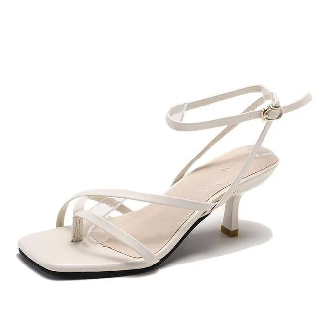 Pumps Summer Stiletto Ankle Strap Shoes Rome Sandals Sexy Open Toe Party Sandals High Heel Ladies Shoes