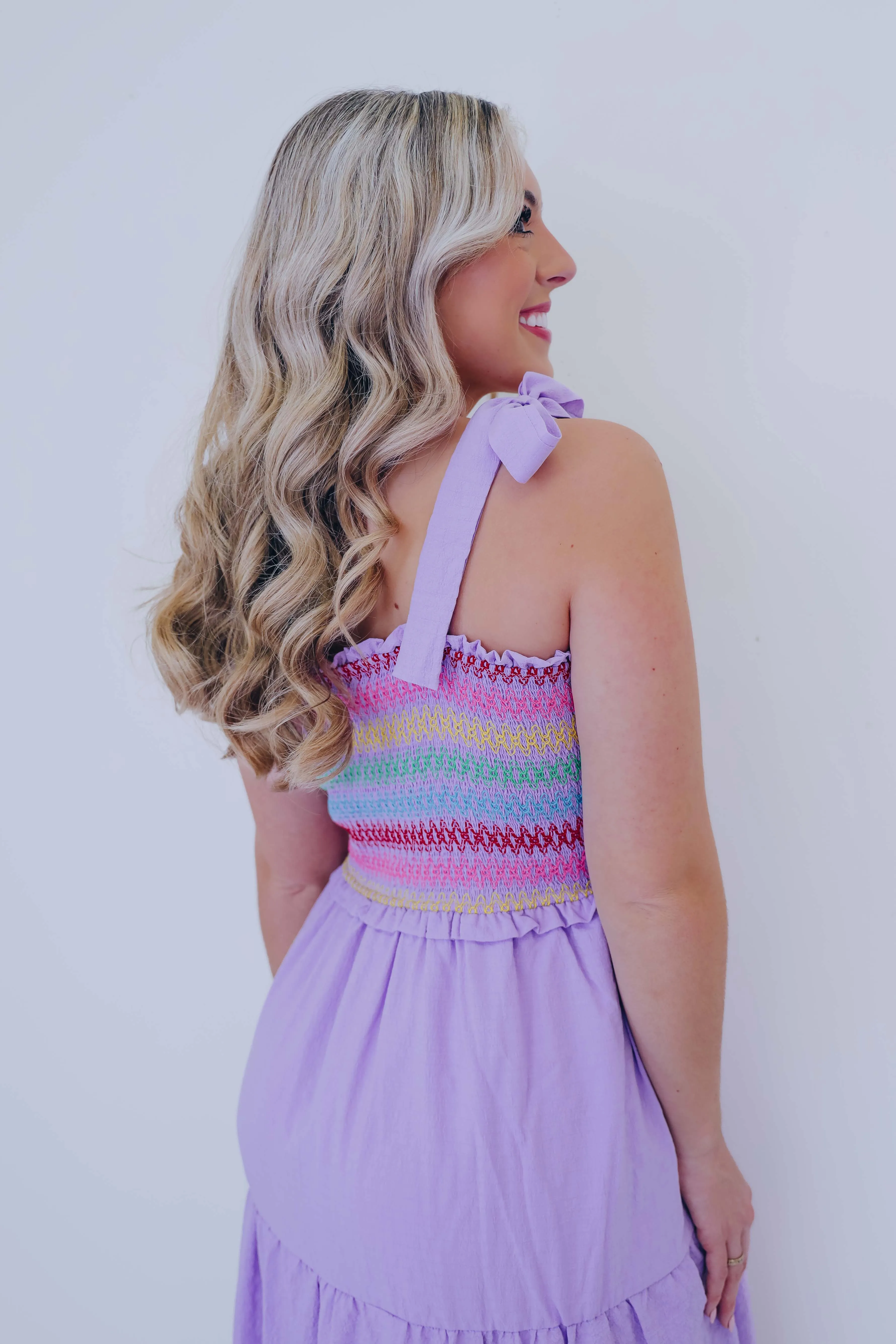 Sammi Smocked Bodice Tiered Midi Dress