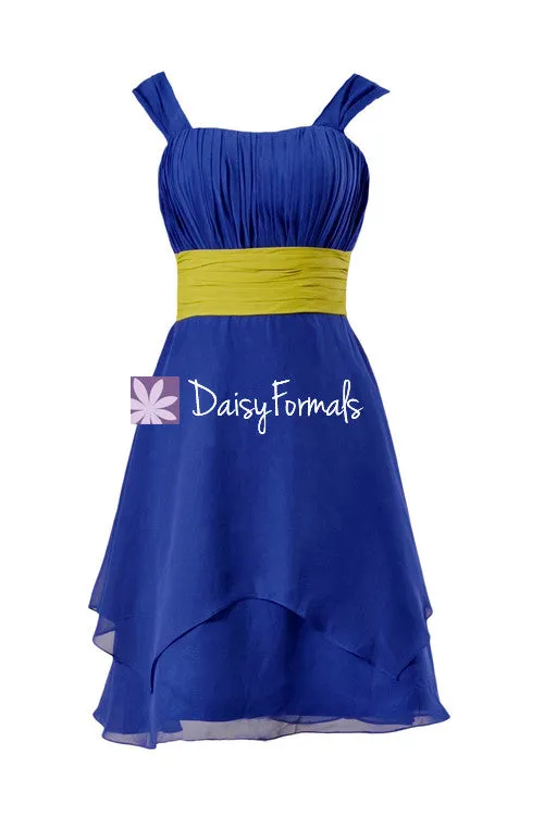 Sapphire & Olive Color Bridesmaid Dress Custom Color Party Dress (BM912 Two-Color)
