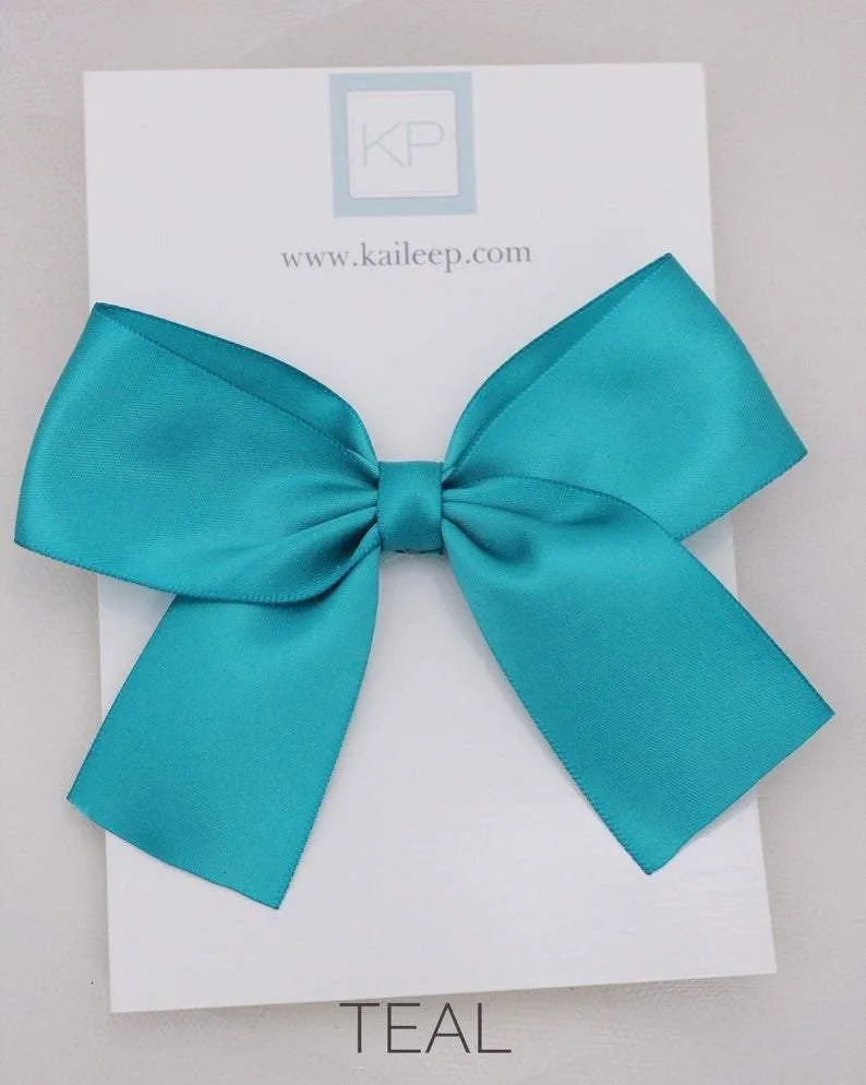 Satin Bow Hair Clips for Girls