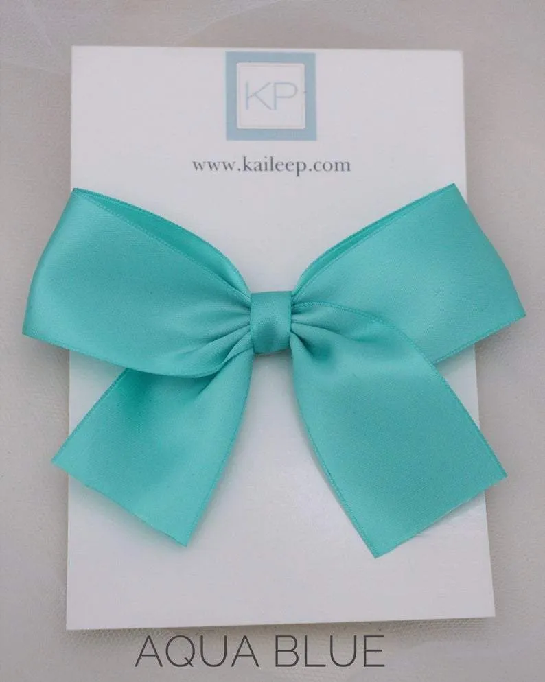 Satin Bow Hair Clips for Girls