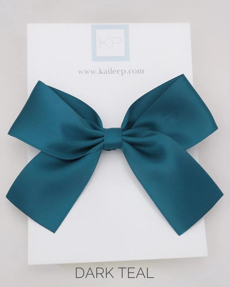 Satin Bow Hair Clips for Girls