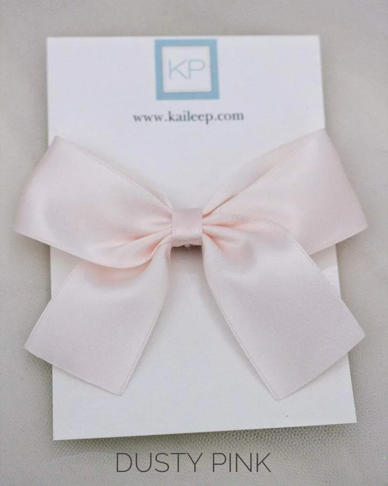 Satin Bow Hair Clips for Girls