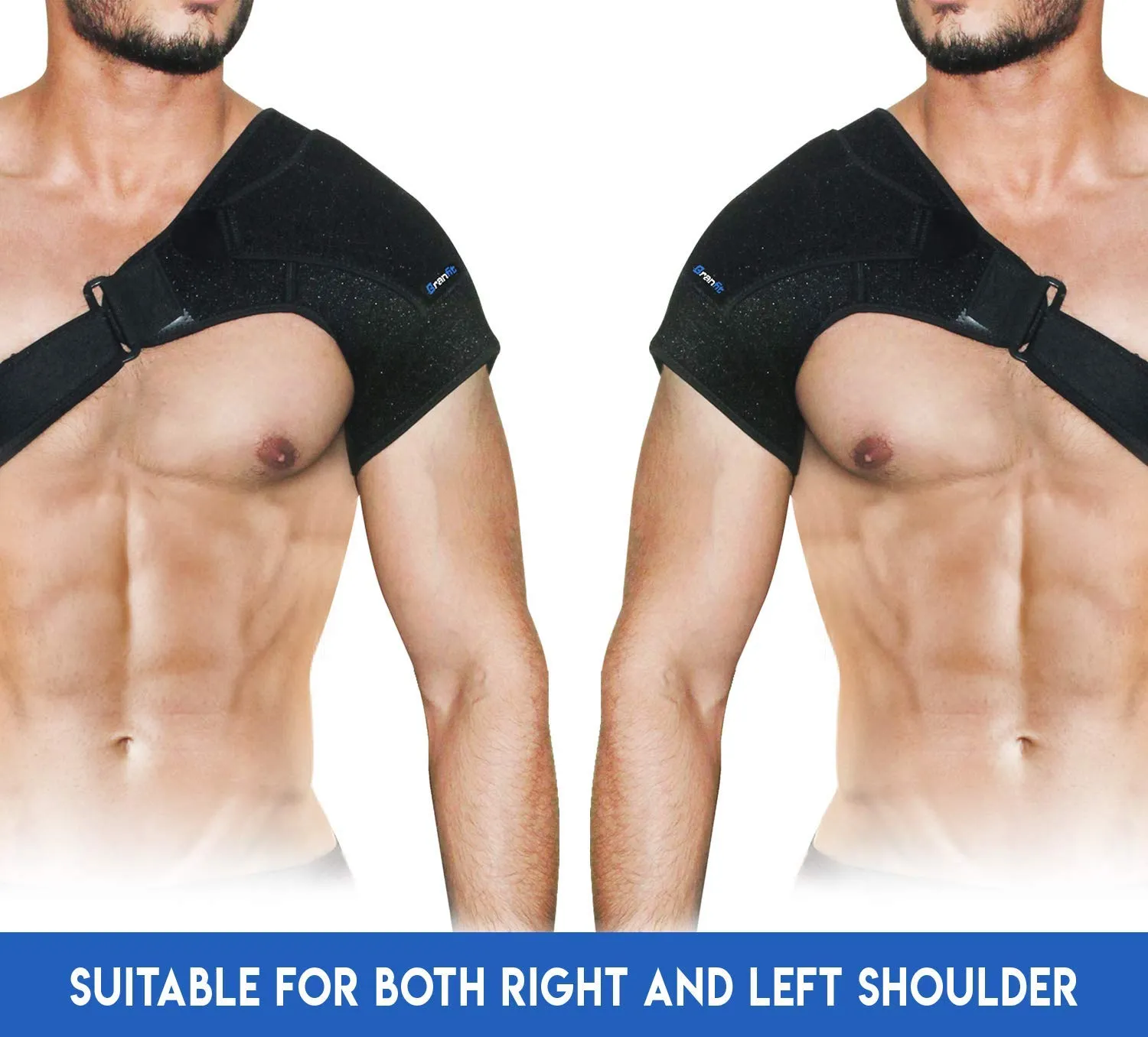 Shoulder Support Brace & Rotator Cuff for Men & Women by BRANFIT, Neoprene Shoulder Compression Sleeve with Pressure Pad is Ideal for Dislocated AC Joint, Labrum Tear & Frozen Shoulder Pain Relief