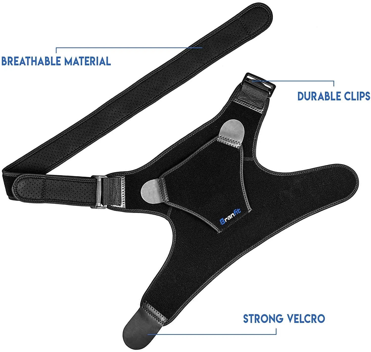 Shoulder Support Brace & Rotator Cuff for Men & Women by BRANFIT, Neoprene Shoulder Compression Sleeve with Pressure Pad is Ideal for Dislocated AC Joint, Labrum Tear & Frozen Shoulder Pain Relief