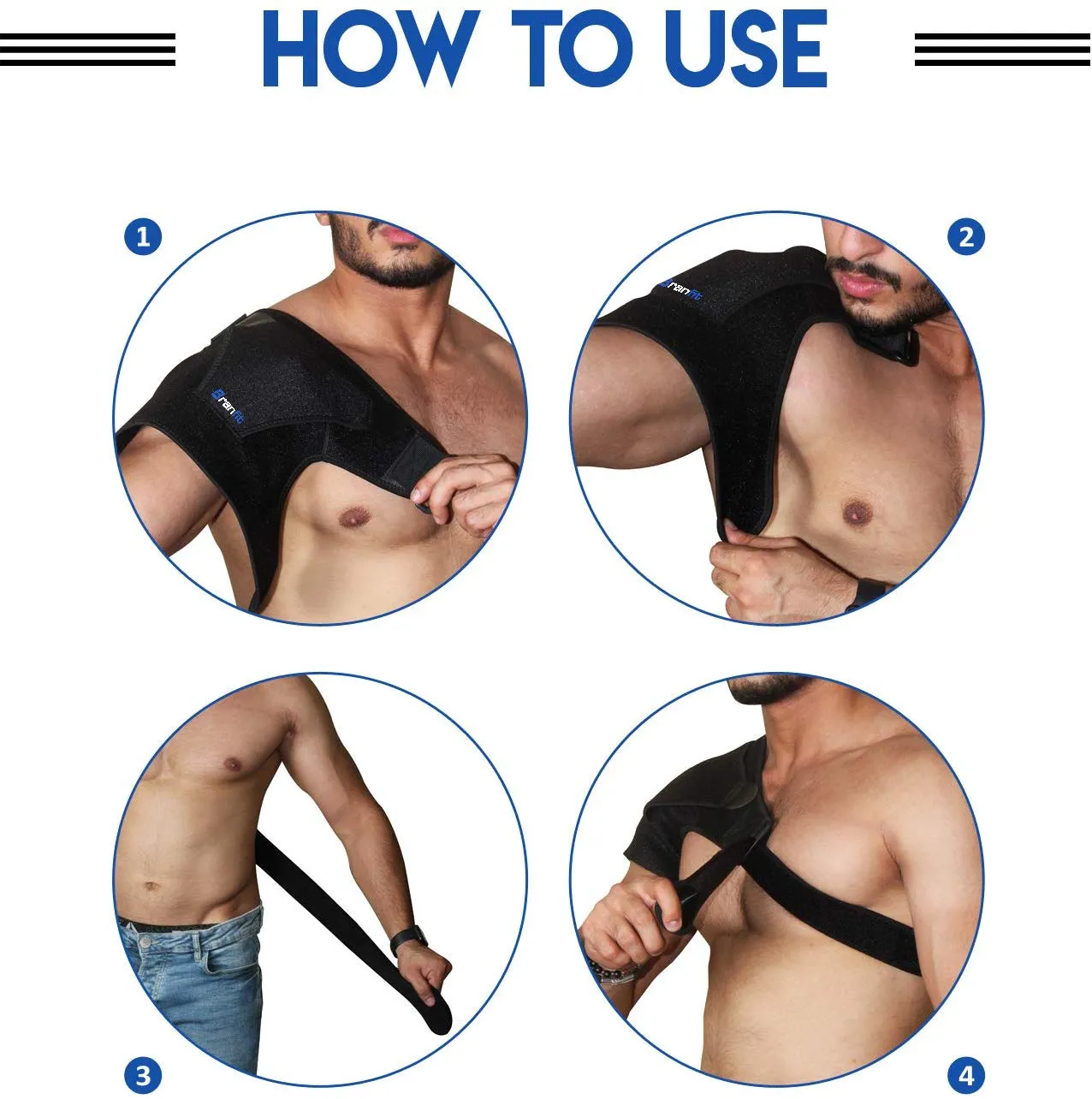 Shoulder Support Brace & Rotator Cuff for Men & Women by BRANFIT, Neoprene Shoulder Compression Sleeve with Pressure Pad is Ideal for Dislocated AC Joint, Labrum Tear & Frozen Shoulder Pain Relief