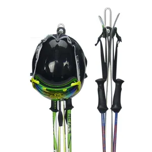 Ski wall mount - ski storage hook for 1 pair of skis, poles and a helmet.
