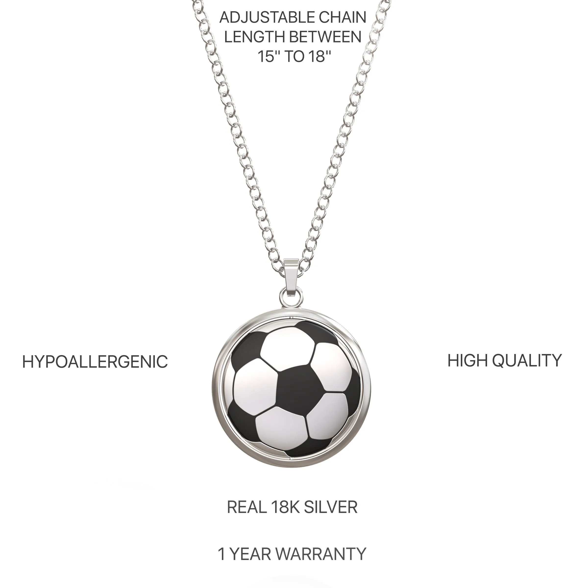 Soccer Ball Spinner Necklace for Soccer-Loving Girls | ⚽ “Just A Girl With Goals” Pendant | Gift for Soccer Moms and Players (ON CARD ONLY)