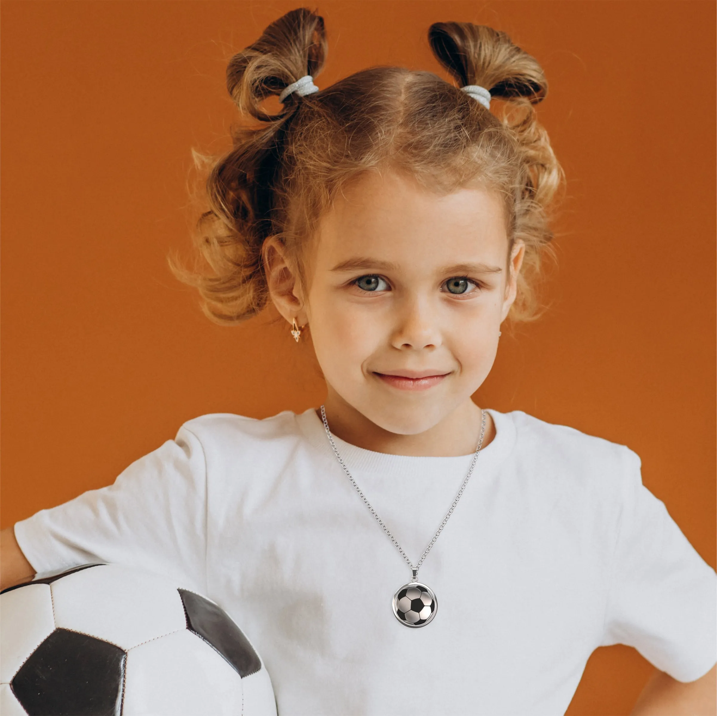 Soccer Ball Spinner Necklace for Soccer-Loving Girls | ⚽ “Just A Girl With Goals” Pendant | Gift for Soccer Moms and Players (ON CARD ONLY)