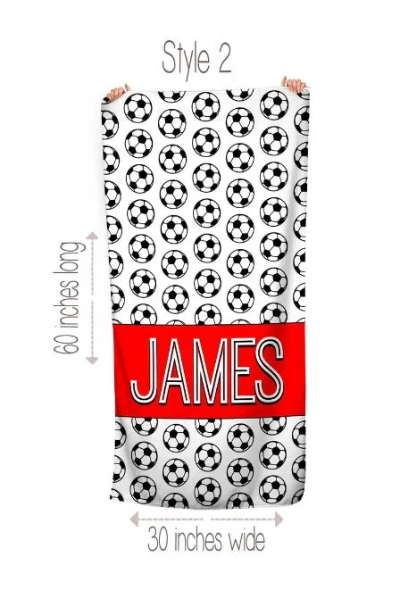 Soccer Personalized Beach Towel - PRE-ORDER