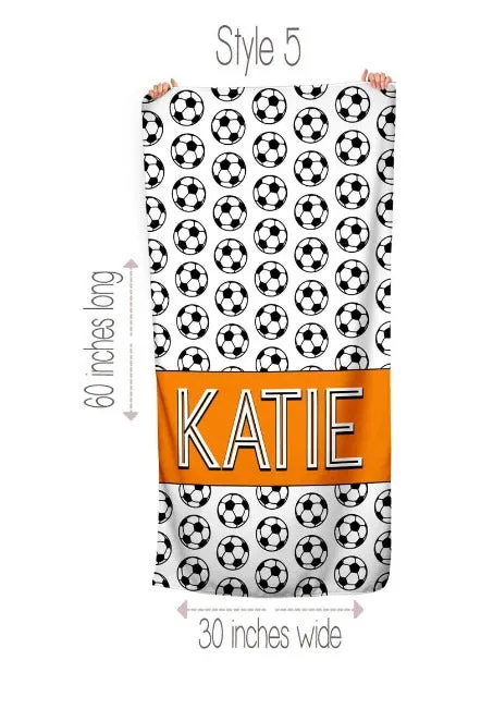 Soccer Personalized Beach Towel - PRE-ORDER
