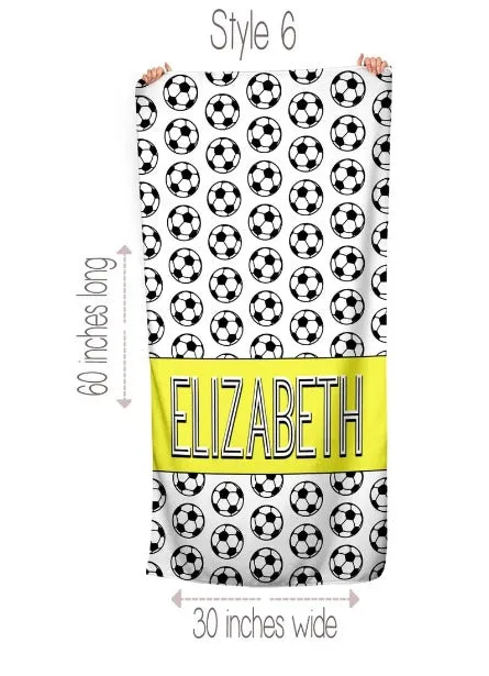 Soccer Personalized Beach Towel - PRE-ORDER