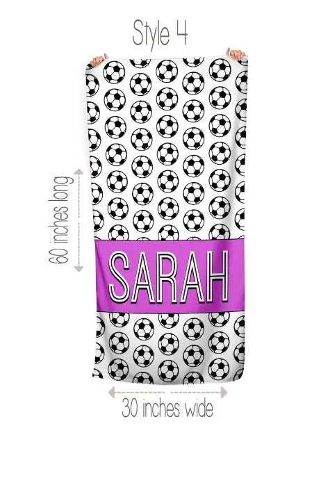 Soccer Personalized Beach Towel - PRE-ORDER