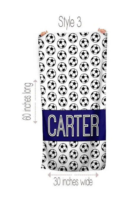 Soccer Personalized Beach Towel - PRE-ORDER