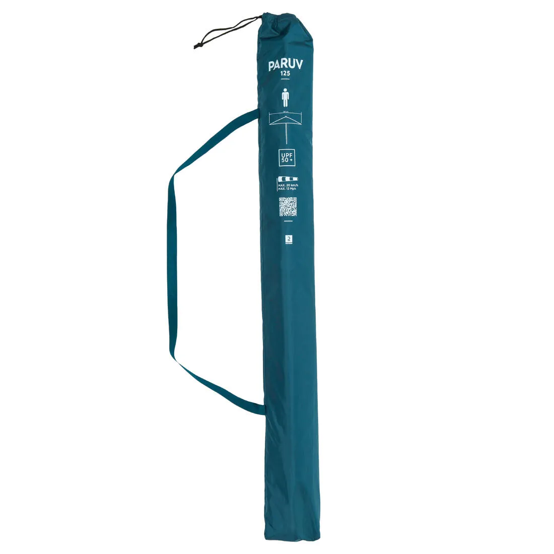 SQUARE BEACH PARASOL 1 PERSON UPF 50  - PARUV 125 BLUE