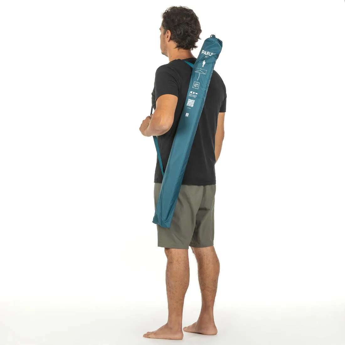 SQUARE BEACH PARASOL 1 PERSON UPF 50  - PARUV 125 BLUE