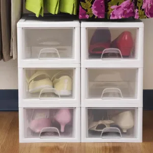 Sterilite Clear & White Plastic Storage Bin with One Drawer- 6 Pc. Use these together or separate! Stackable, great to store many different items Retails $129 