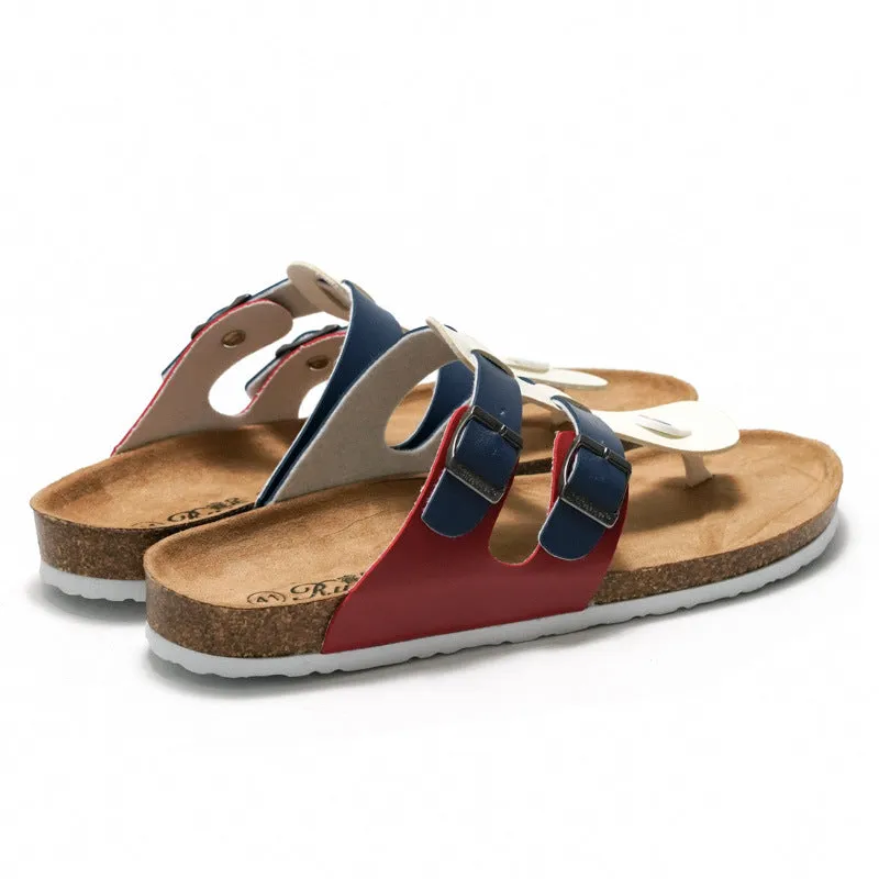 Stylish Unisex Stitched Cork Sandals for Beach and Casual Wear