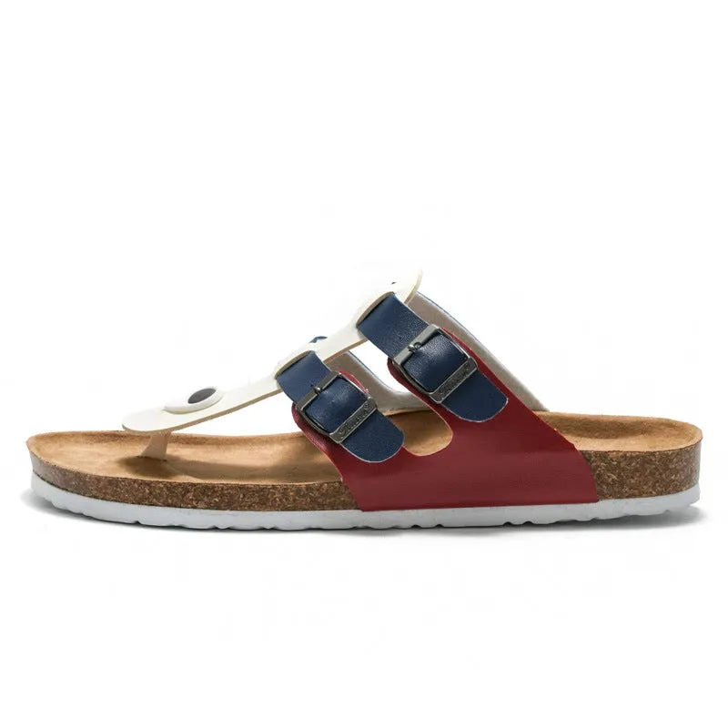 Stylish Unisex Stitched Cork Sandals for Beach and Casual Wear