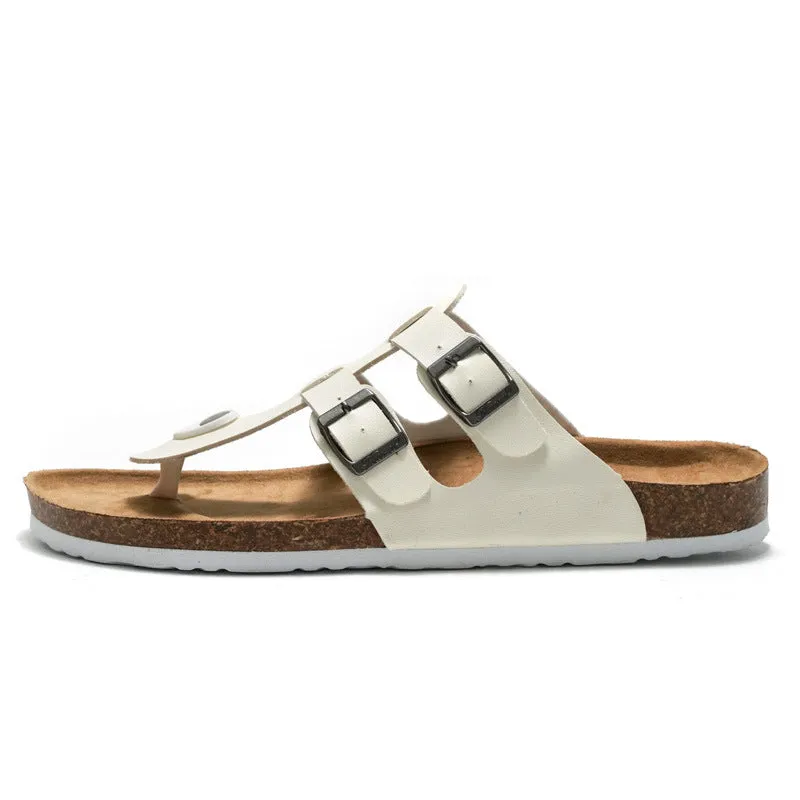 Stylish Unisex Stitched Cork Sandals for Beach and Casual Wear