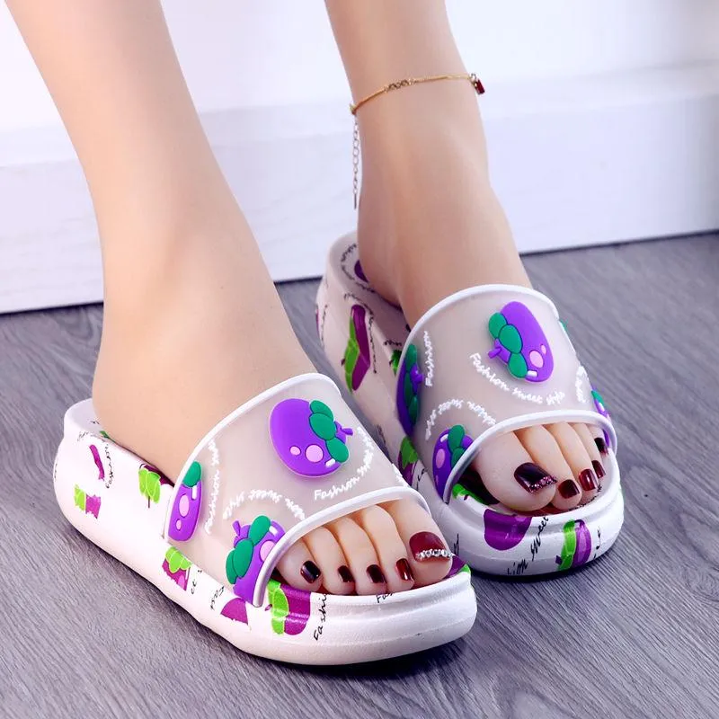 Summer Ladies Cartoon Sandals and Soft Bottom Slippers Cute Thick Bottom Sandals and Slippers
