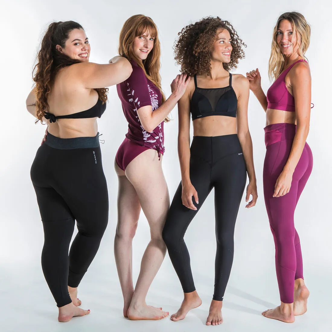 SURF LEGGINGS ANTI-UV RACHEL BLACK - SECOND SKIN AND SHAPING HIGH WAIST