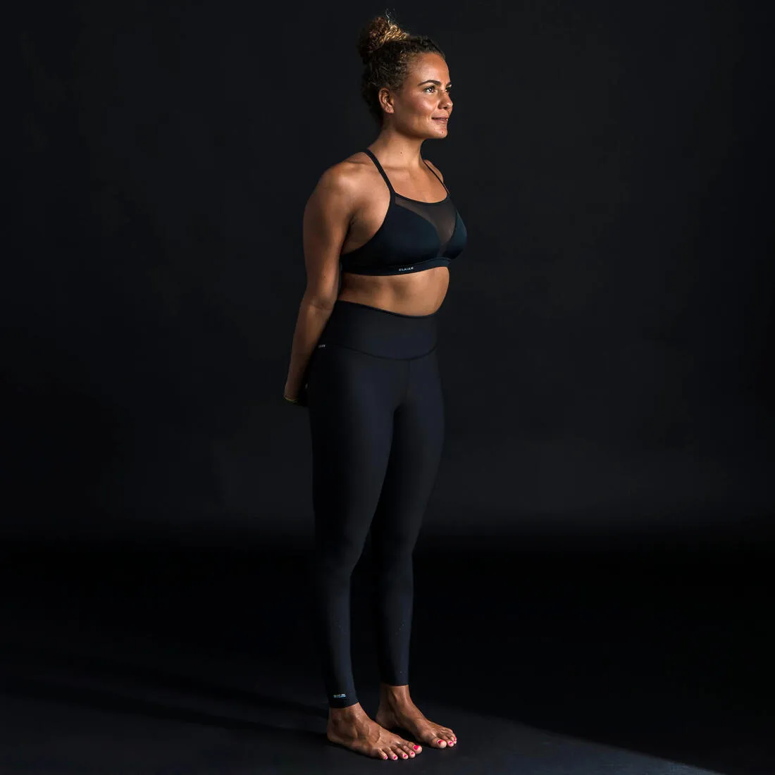 SURF LEGGINGS ANTI-UV RACHEL BLACK - SECOND SKIN AND SHAPING HIGH WAIST
