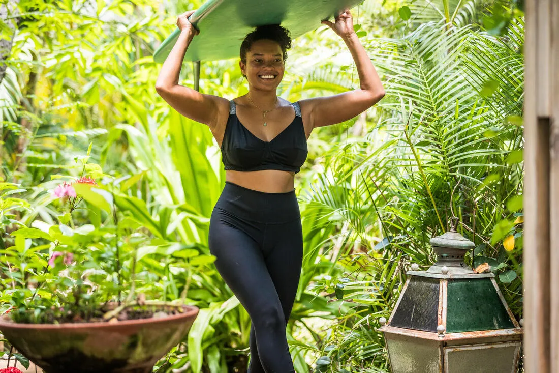 SURF LEGGINGS ANTI-UV RACHEL BLACK - SECOND SKIN AND SHAPING HIGH WAIST
