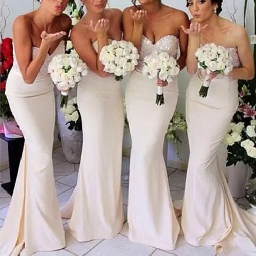 Sweetheart Mermaid Long Popular Inexpensive Online Bridesmaid Dresses, BD68