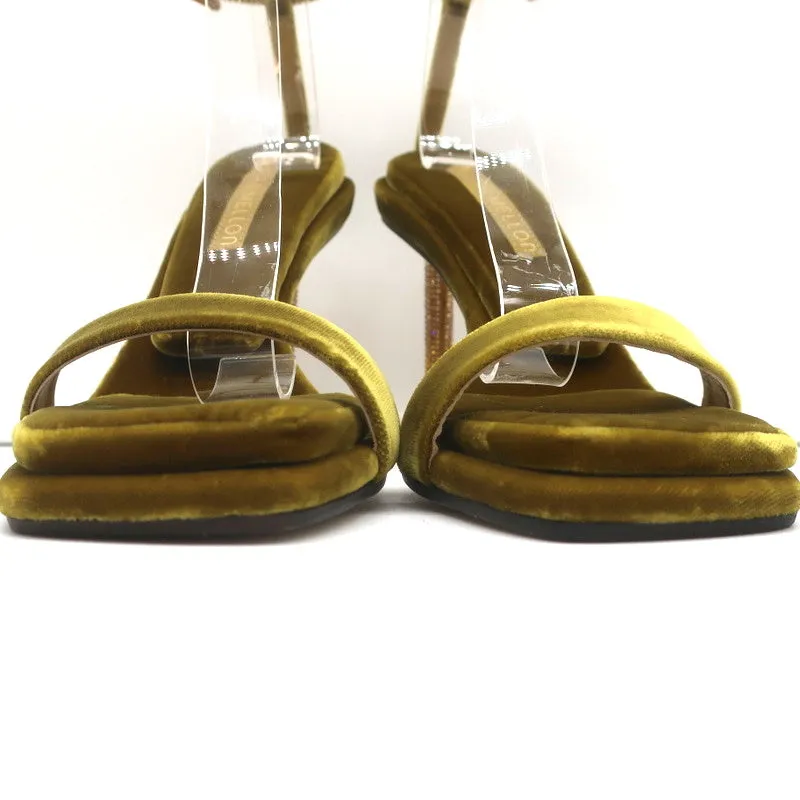 Tamara Mellon Stellar Sandals Topaz Crystal-Embellished Velvet Size 37 NEW