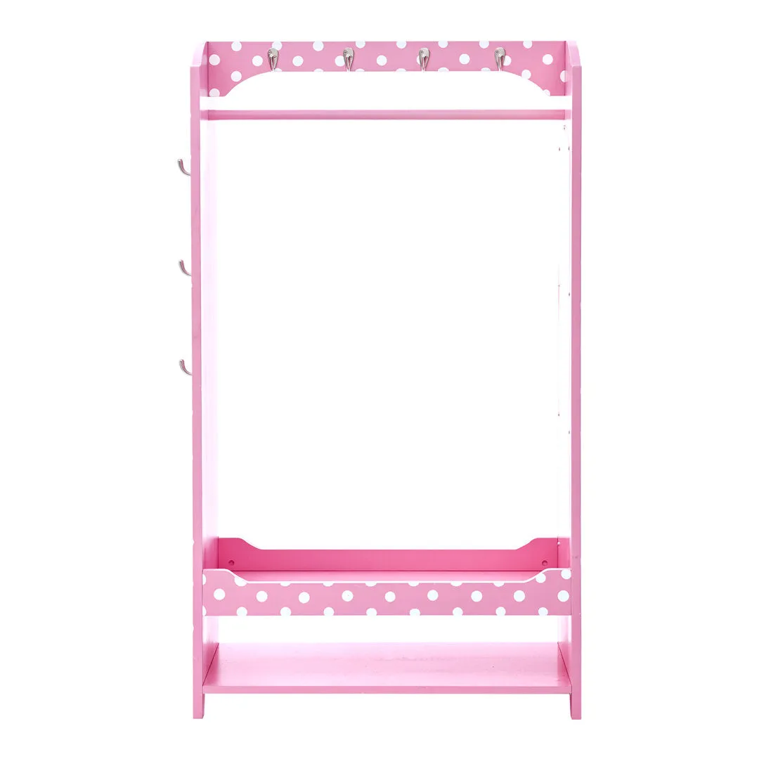 Teamson Kids Wooden Mirrored Open Armoire with Two Shelves Teamson Kids