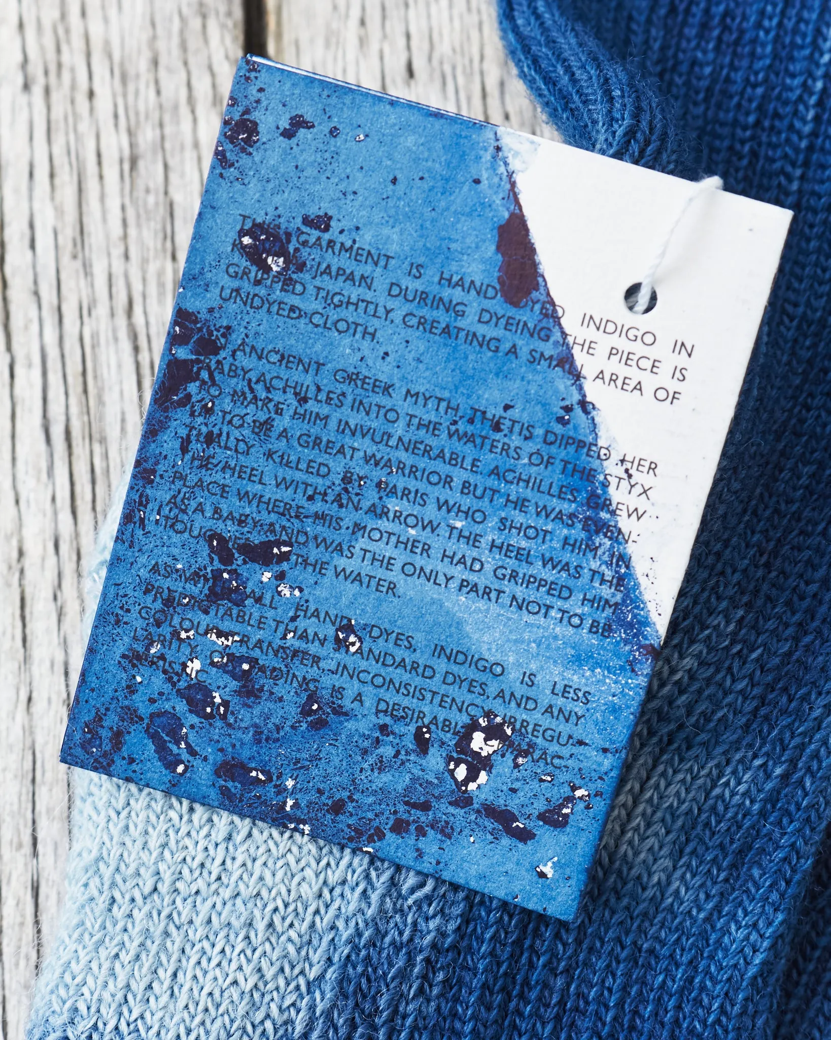 Tender Rib Socks Wool Yarn Achilles' Heel Indigo Dyed