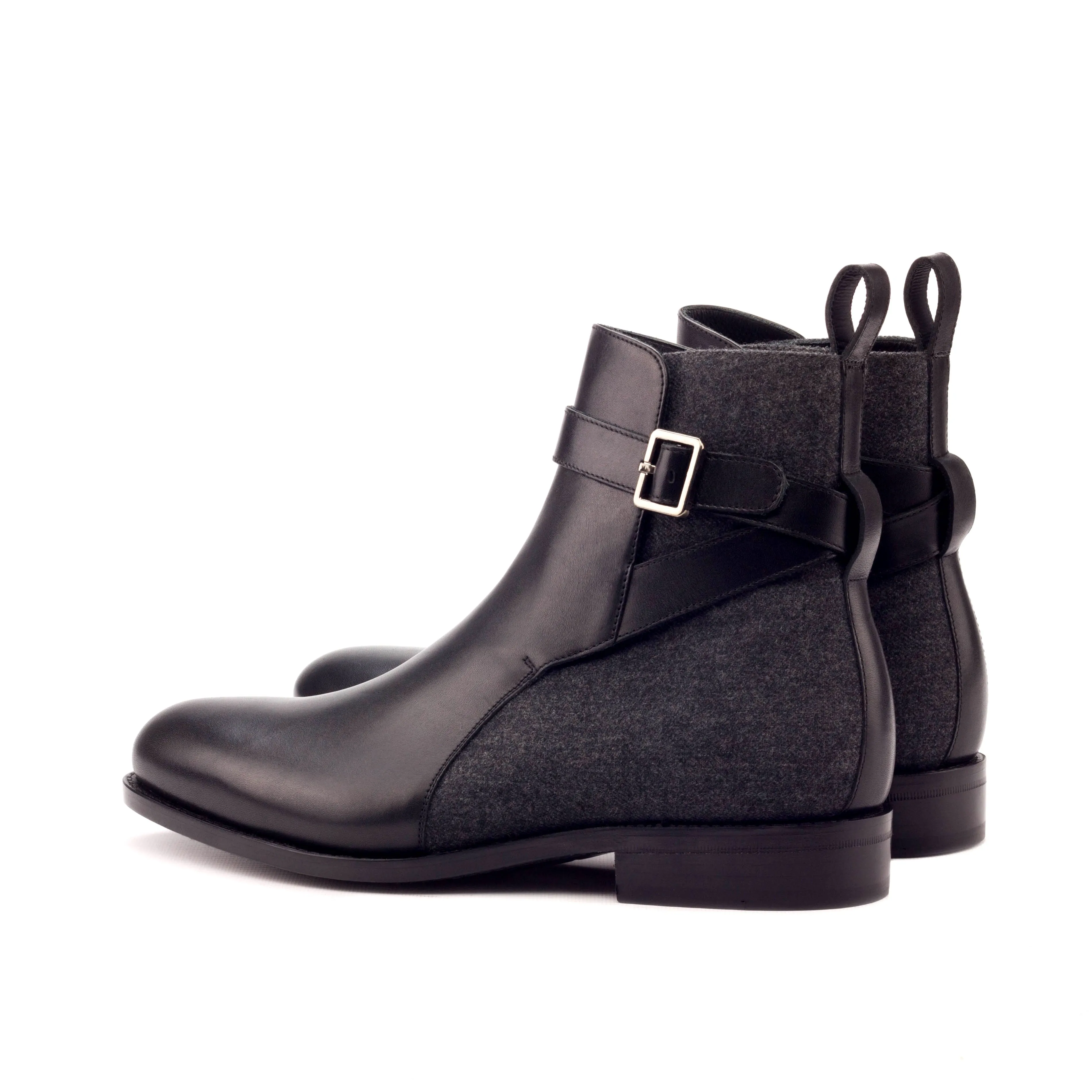 The Jodhpur Boot • Black & Grey Flannel