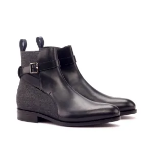 The Jodhpur Boot • Black & Grey Flannel