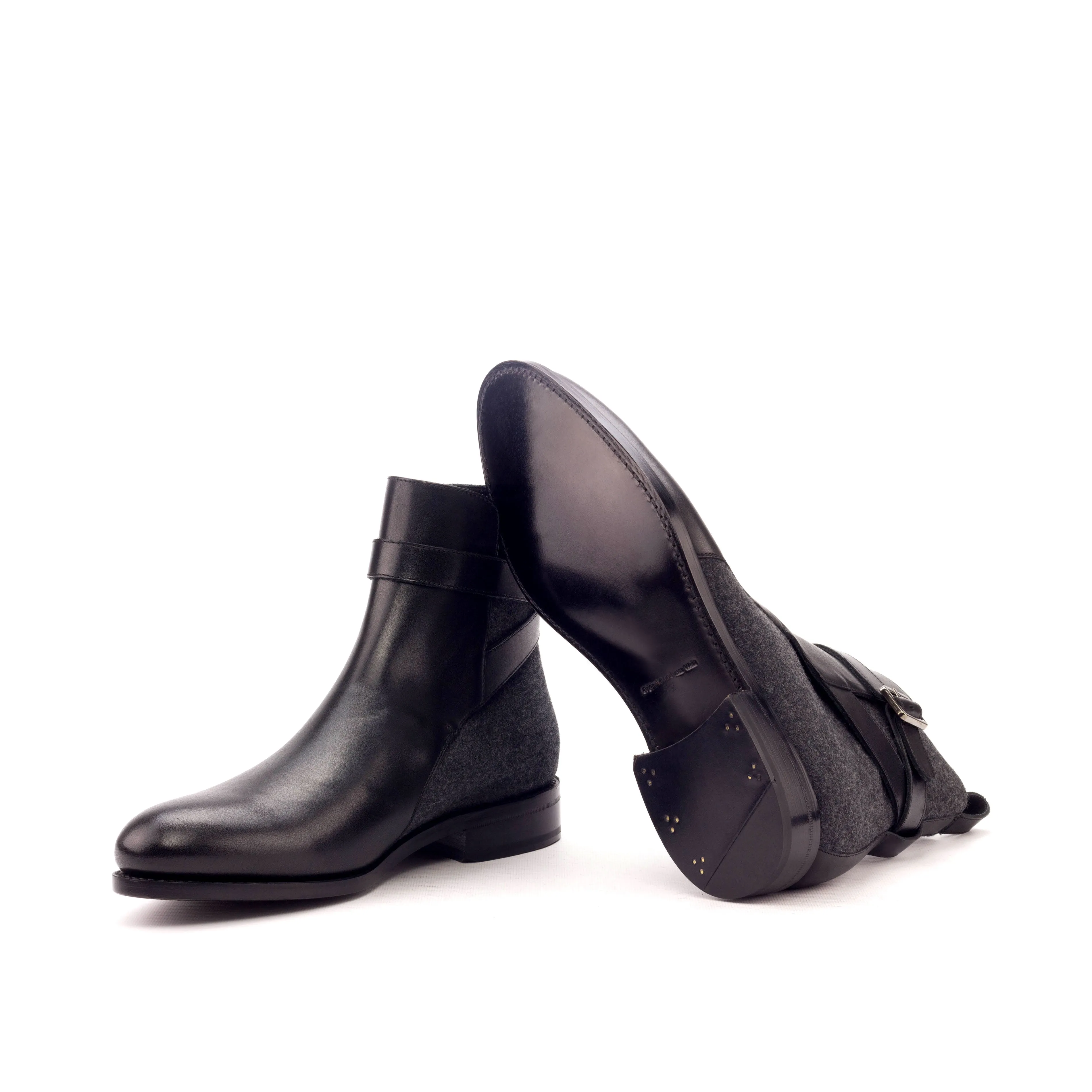 The Jodhpur Boot • Black & Grey Flannel