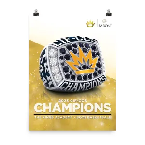 The Kings Academy Boys Basketball 2023 Championship Poster