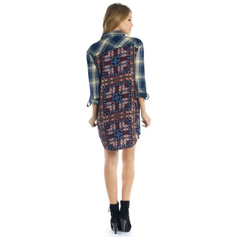 Tina Tribal Plaid Dress